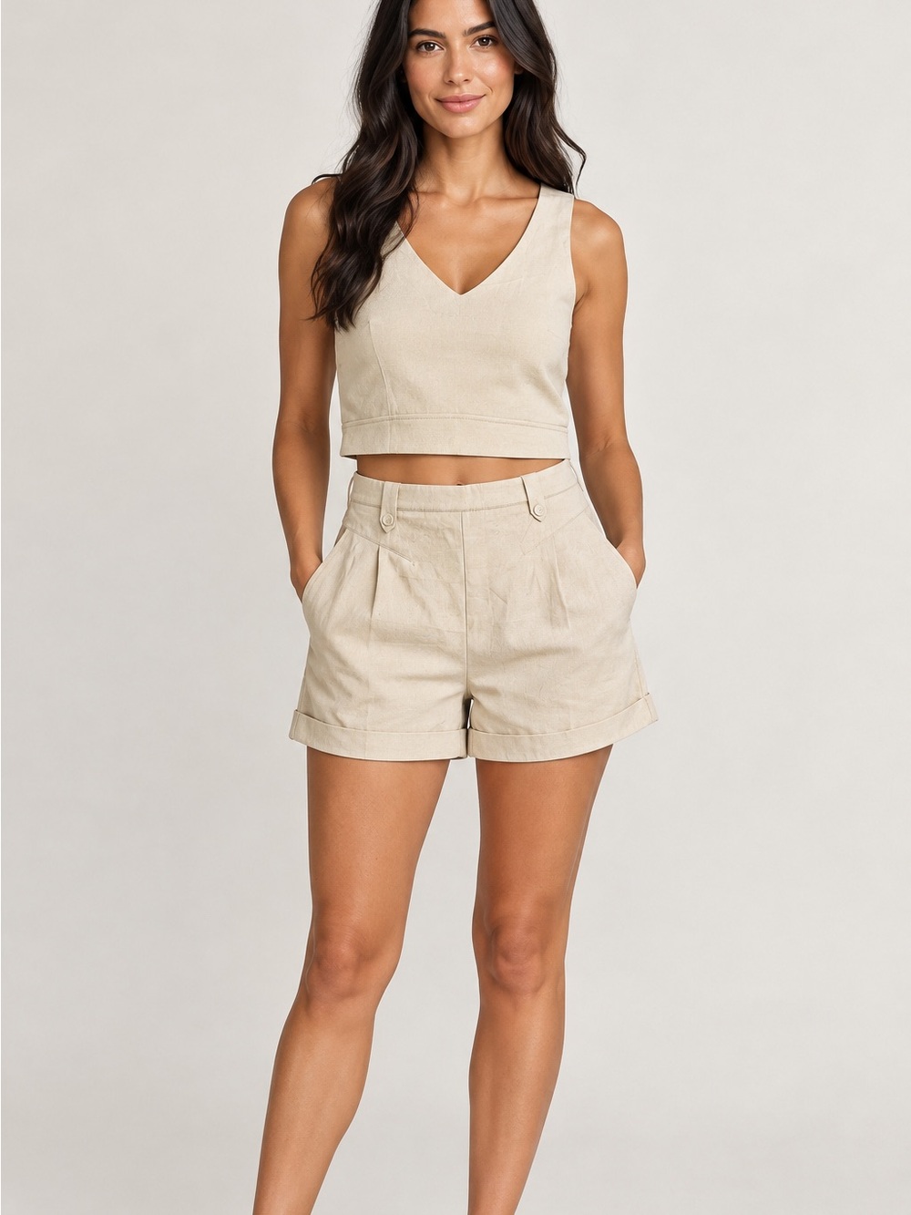 2 piece beige set
